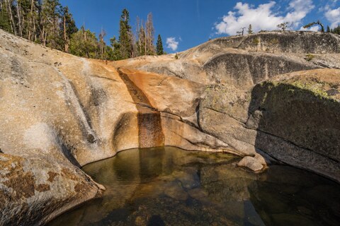 Another of Gary's Pools, fed by a thin cascade staining the granite as it slides into the swimming hole. Lightly restored.